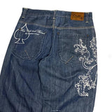 Advbridge 90s Streetwear Streetwear New Oversized Geometric Print Washed Pocket Straight High-waisted Jeans Female Y2K Fashion Harajuku Lazy Wide Pants 1017