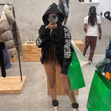 Advbridge Halloween Y2K Men Hoodies Fashion Star Print Zip Up Long Sleeve Oversized Hooded Sweatshirts Gothic Grunge Jacket Coat Harajuku Streetwear