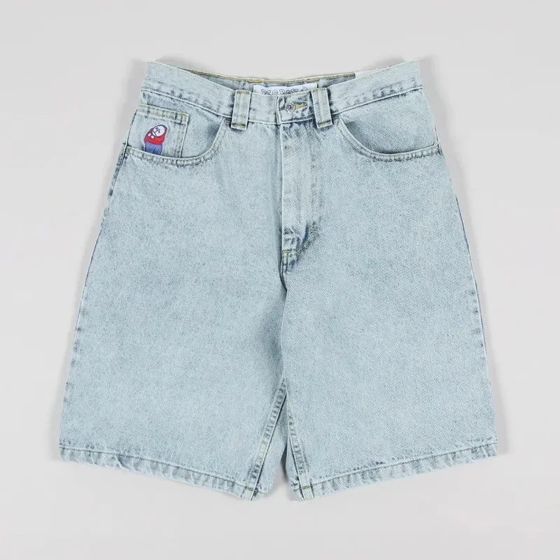 Advbridge 90s Streetwear American New Letter Embroidery Wash Jeans Shorts Y2K Street Fashion Harajuku Vintage Oversized Jeans Male Gothic Punk Shorts