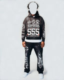 Advbridge y2k Wome clothing hoodies pants suit  Printed Pattern Pullover Sweatshirt streetwear Oversized  Punk Vintage kpop long-sleeved