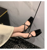 Advbridge 2023 new spring women pumps natural leather 22-24.5cm length cowhide+sheepskin square toe Cross buckle Mary Jane shoes