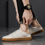 Advbridge 100% Cow Leather Casual Men Shoes Men Loafers Fashion Trendy Flat Shoes Black Soft Moccasins Shoes Korean version Sneakers