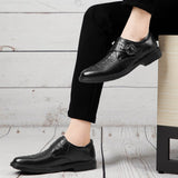 Advbridge 100% Genuine Leather Men Shoes England Business Dress Casual Comfortable Dad Shoes Men Scalp Non-slip Footwear Big Size 47