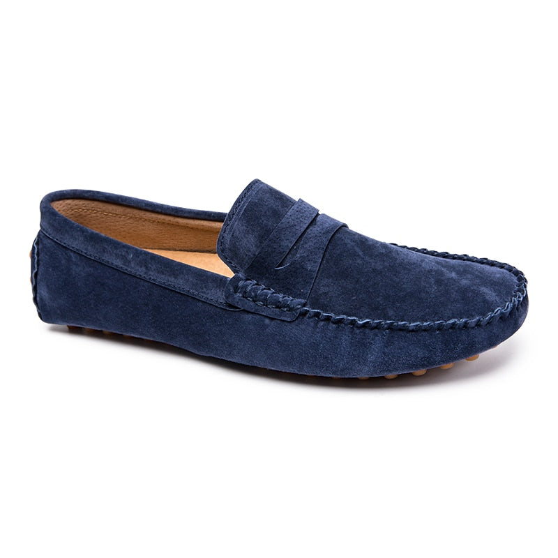 Advbridge Italian Casual Shoes Men Brogue Shoes Retro Suede Loafers Men Moccasins Lightweight Boat Shoes Non-Slip Handmade Footwear Flats