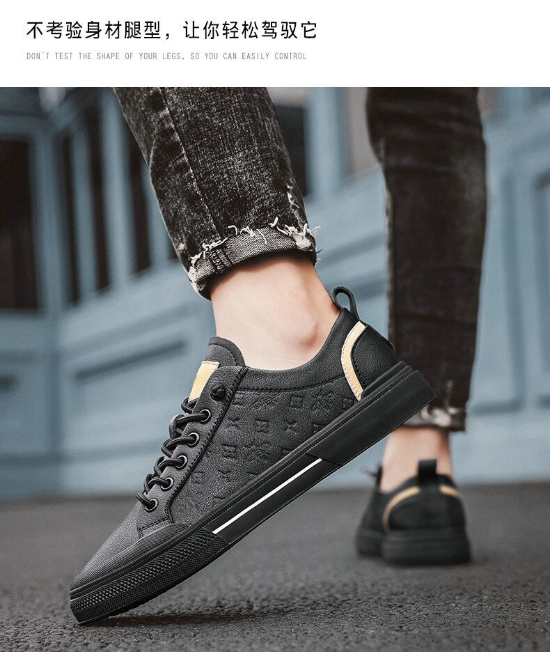 Advbridge Men's shoes spring and autumn casual leather shoes men's leather fashion simple trendy shoes breathable sports shoes