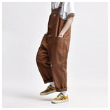 Advbridge Male Japan Harajuku Streetwear Hip Hop Jumpsuit Bib Trousers Overalls Men Women Couple Loose Casual Wide Leg Cargo Pants