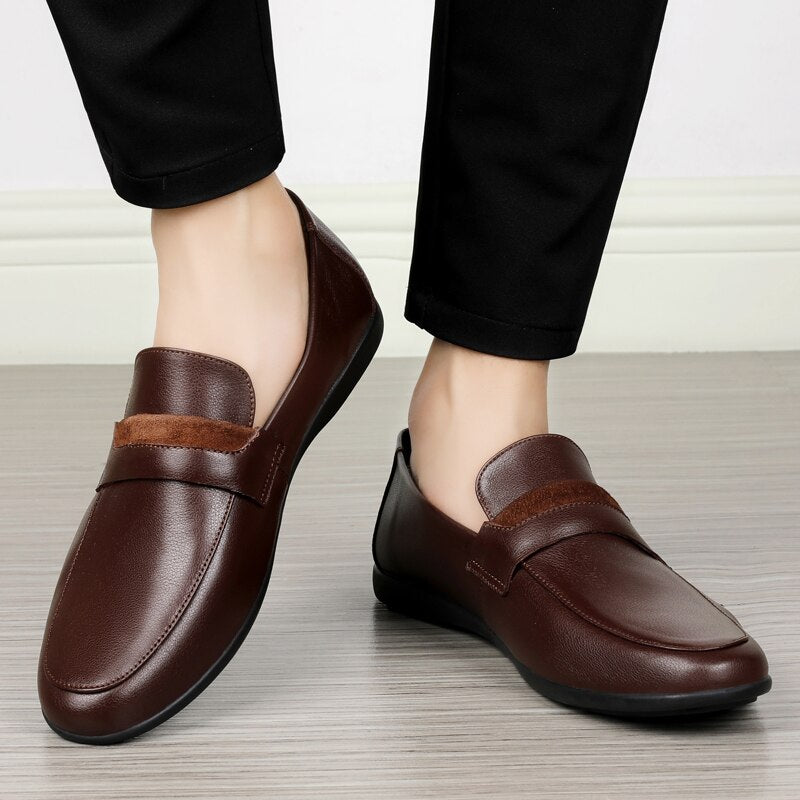 Advbridge Men Casual Shoes Fashion Men Shoes Genuine Leather Men Loafers Moccasins Slip On Men's Flats Male Driving Shoes