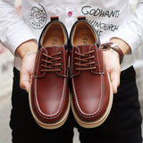 Advbridge Spring and autumn new men's leather casual shoes Korean soft-soled shoes all-match tooling shoes business shoes