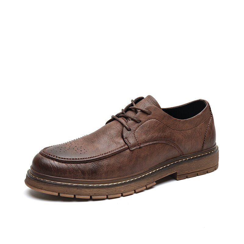 Advbridge Casual men's leather shoes new soft bottom autumn and winter British style trend casual all-match men's shoes