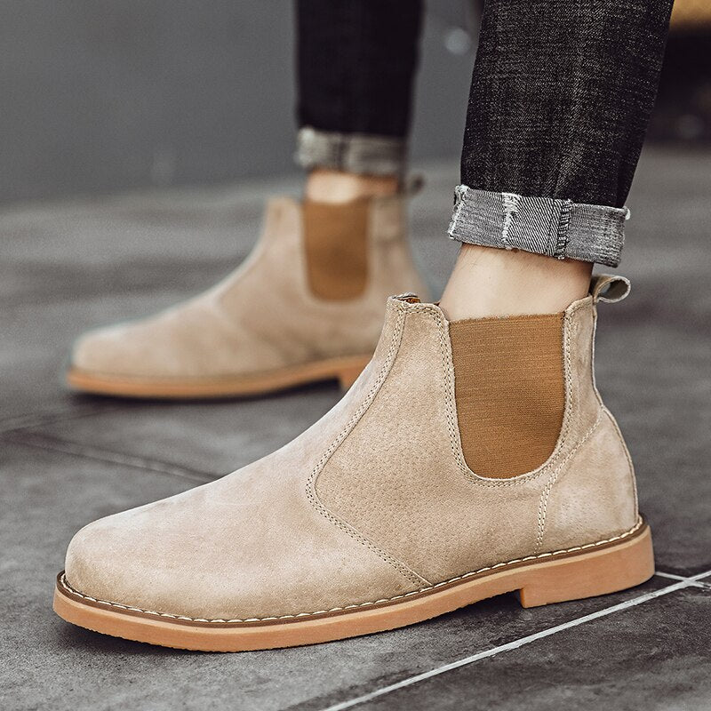 Advbridge Winter Chelsea Boots Men Leather Shoes Men Ankle Boots Fashion Brand Autumn Winter Male Footweat New