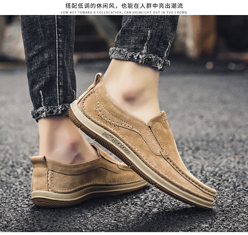 Advbridge Leather shoes men's all-match leather fashion casual shoes business shoes spring and autumn new trendy shoes men