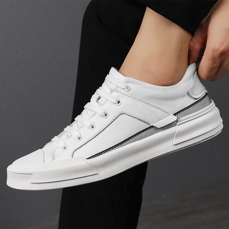 Advbridge Men White Sneakers Men Casual Shoes Leather Handmade Breathable Man Shoes Luxury Brand Mens Loafers Moccasins Adult Footwear