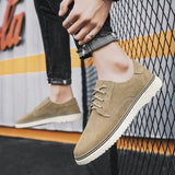 Advbridge Men's Suede Leather Sneakers Fashion Khaki Casual Shoe Male Walking Shoes High Quality Office Oxford Shoes for Men Loafers
