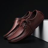 Advbridge Men's Loafers Leather Lazy Shoes Man Fashion Casaul Slip-on Shoes Leisure Non-slip Shoes Man Loafers Boat Shoes Big Size 38-47