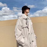 Advbridge Male Autumn Cloak Trench Coat Japanese style New Fashion Mens Trenchcoat Casual Solid Loose Overcoat Long Coat Windbreaker