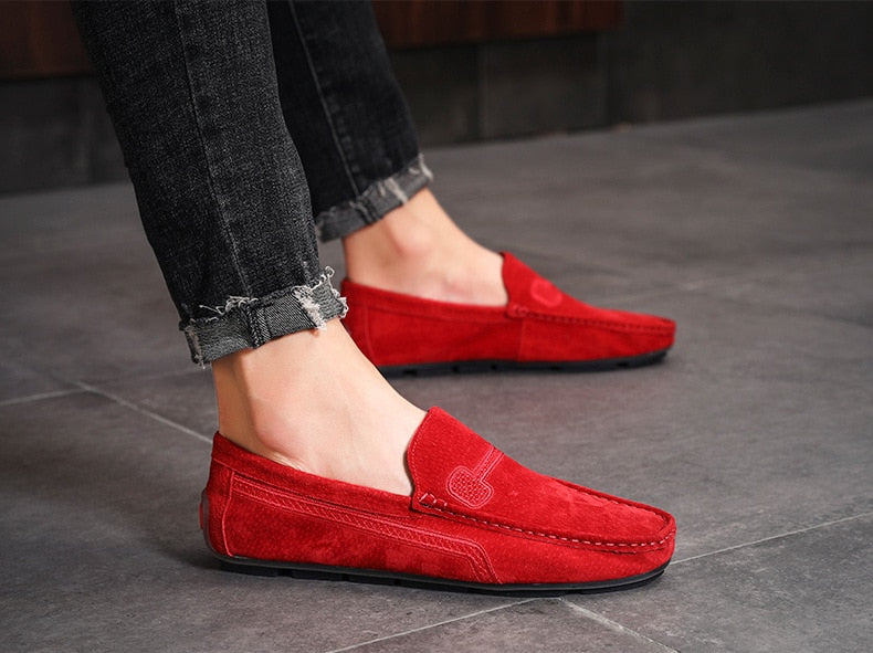 Advbridge Fashion Men Shoes Genuine Leather Men Loafers Male Casual Shoes Soft Moccasins Slip On Men's Driving Shoes Non-slip Man Flats