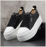 Advbridge New White Leather Men Casual Shoes fashion Platform Sneakers Trainers Height Increasing Shoes Chaussure Homme