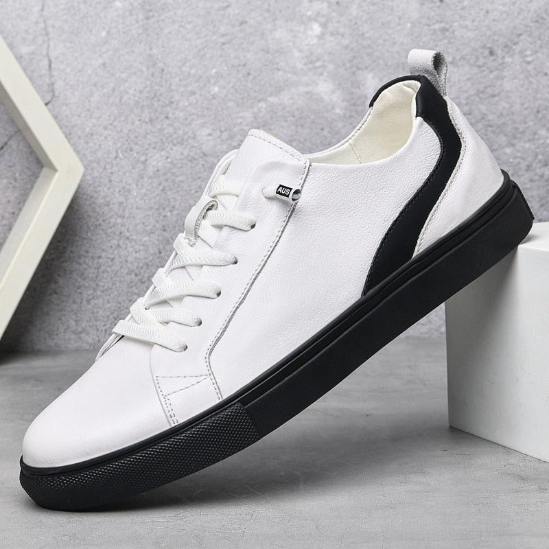 Advbridge Genuine Leather Shoes Casual Sneakers Men Shoes Comfortable Quality Leather Shoes Men Korean Version White Shoes