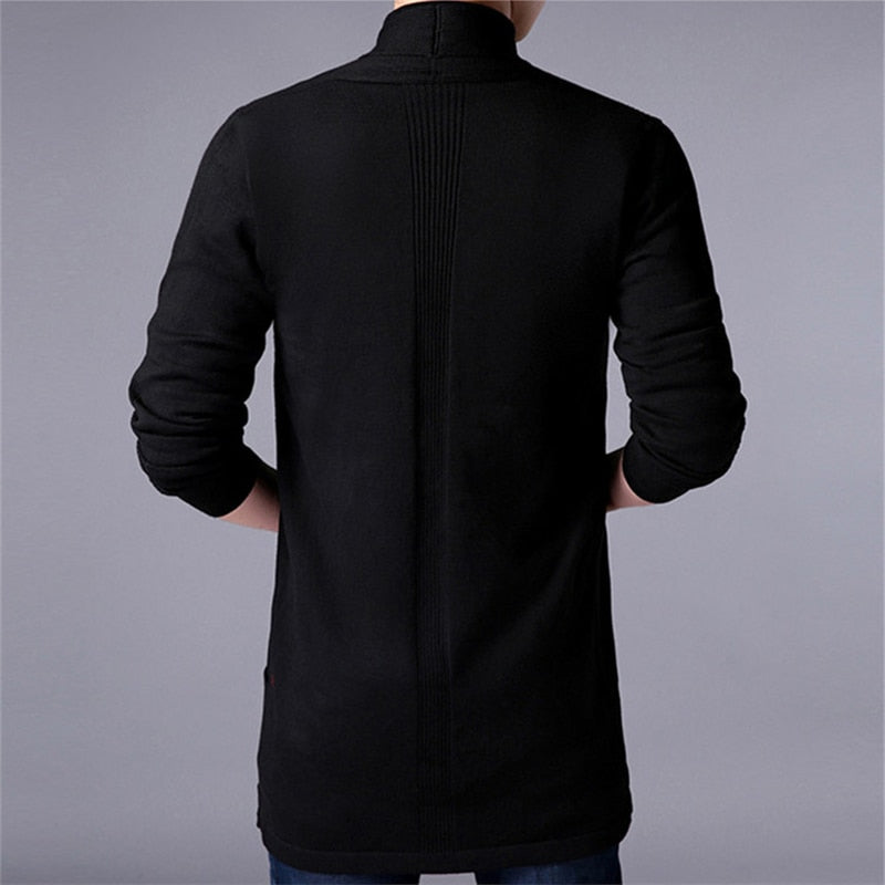 Advbridge Sweater Coats Men New Fashion Autumn Men&#39;s Slim Long Solid Color Knitted Jacket Fashion Men&#39;s Casual Sweater Cardigan Coats