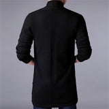 Advbridge Sweater Coats Men New Fashion Autumn Men&#39;s Slim Long Solid Color Knitted Jacket Fashion Men&#39;s Casual Sweater Cardigan Coats