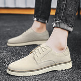 Advbridge Men's Suede Leather Sneakers Fashion Khaki Casual Shoe Male Walking Shoes High Quality Office Oxford Shoes for Men Loafers