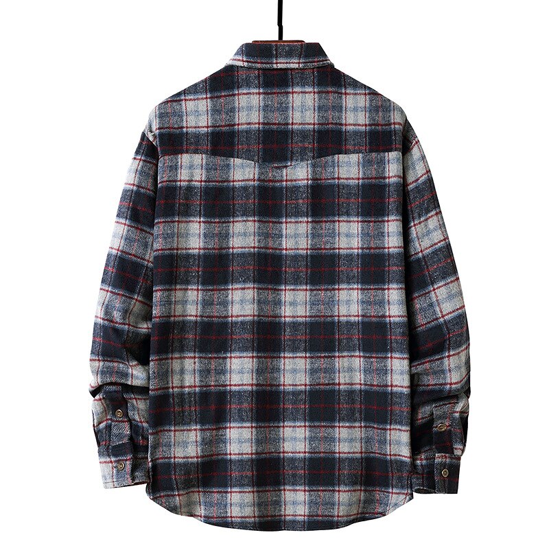 Advbridge Mens Button Down Regular Fit Long Sleeve Plaid Flannel Casual Shirts Hip Hop Streetwear Harajuku Shirt Men Camisa Masculina XXL