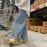 Advbridge Baggy Denim Pant Men Loose Straight Wide Leg Jeans Men's Women's Streetwear Skateboard Hip Hop Casual Trousers Oversized 2XL