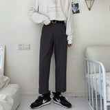 Advbridge Men's Loose Leisure Grey Formal Suit Pants Business Design Cotton Western-style Trousers Male Black Casual Pants Size M-2XL