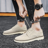 Advbridge Men's Suede Leather Sneakers Fashion Khaki Casual Shoe Male Walking Shoes High Quality Office Oxford Shoes for Men Loafers