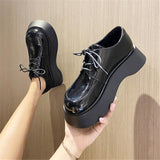 Advbridge Mary Jane Shoes Women Flat Platform Lolita Shoes Jk Uniform Lace-up Thick Heel Women Casual Shoes Non Slip Flats Ladies Footwear