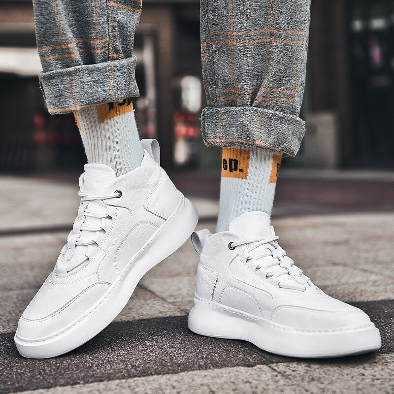 Advbridge Men's Casual Shoes Black Leather Flats Size 39-44 Graffiti  Sneakers Designer Shoes Men Hiking Leisure Shoes %