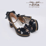 Advbridge Fashion Tea Party Prom Lolita Cute Buckle Bow Pearl Flower Wedding High Heels Cosplay Loli Shoe Gothic Anime Woman Kawaii Shoes