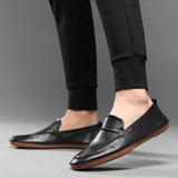 Advbridge Leather Fashion Loafers Men Classic Business Flats Driving Shoes Man Vintage Designer Slip On Office Casual Men's Shoes