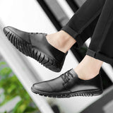 Advbridge Men White Shoes Man Fashion Oxfords Men Shoes Plus Size 38-48 Lightweight Walking Breathable Genuine Leather Male Formal Shoes