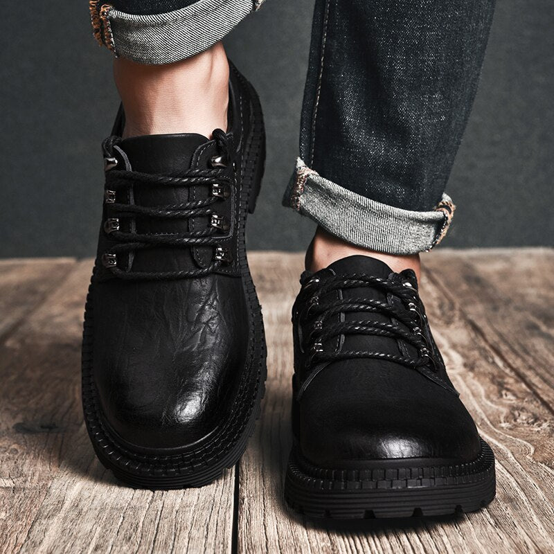 Advbridge Men shoes Men casual Genuine Leather Shoes Men Dress Leather Shoes  Prints Pointed Toe Lace up  Office Men Formal  Shoes