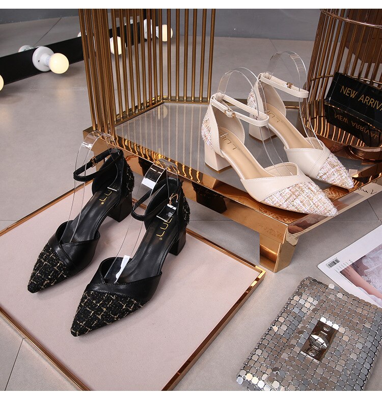 Advbridge New Summer  Sandals Female Chunky-Heel Wild Fashion Surest Tips in Her Big Code 41-43 Obesity Width Sandals