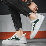 Advbridge Summer New Typical Style Men Casual Shoes Lace Up Mesh  White Board Shoes Shoes Comfortable Low-top Leather Breathable Sneakers