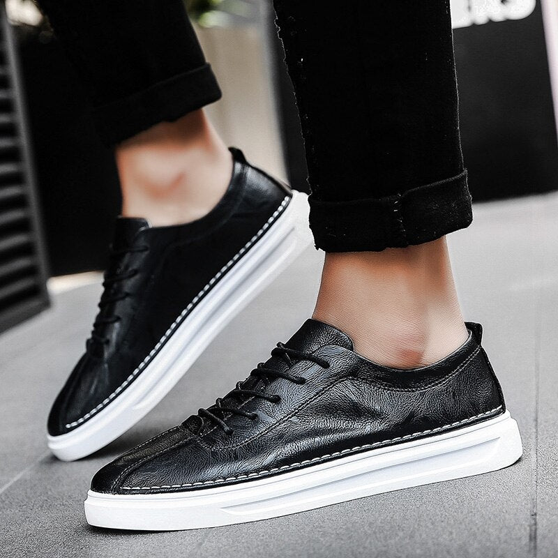 Advbridge Mens Shoes Leather Casual Designer Shoes Men High Quality Trend Man Shoes New Men Flats