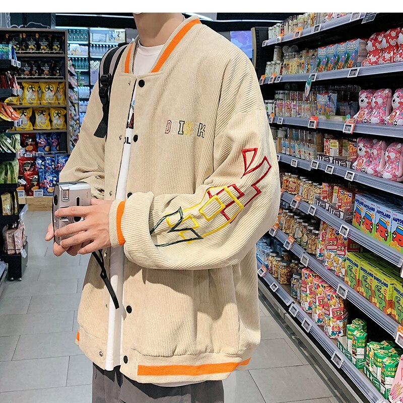Advbridge Colorful Varsity Jacket for Teenage Korean Fashion Trends Loose Clothing Mens Letter Embroidery Baseball Coat Vintage Streetwear