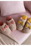 Advbridge Winter Warm Home Slippers Bowknot Cotton Shoes Cute Lovely Cartoon Indoor Bedroom House Women Men Lovers Fur Slides Slippers