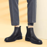 Advbridge Men Rain Boots Mens Boots Chelsea Fashion Shoes Male Ankle Boots Men Casual Boots Men Rubber Shoes Genuine Leather High Quality
