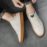Advbridge 100% Cow Leather Casual Men Shoes Men Loafers Fashion Trendy Flat Shoes Black Soft Moccasins Shoes Korean version Sneakers