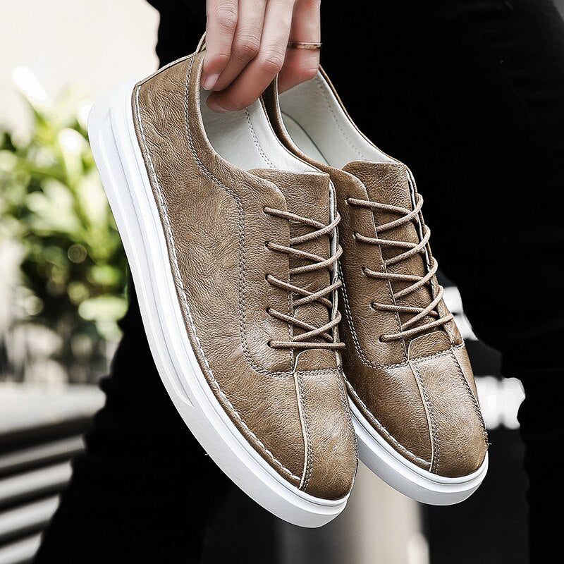 Advbridge Mens Shoes Leather Casual Designer Shoes Men High Quality Trend Man Shoes New Men Flats