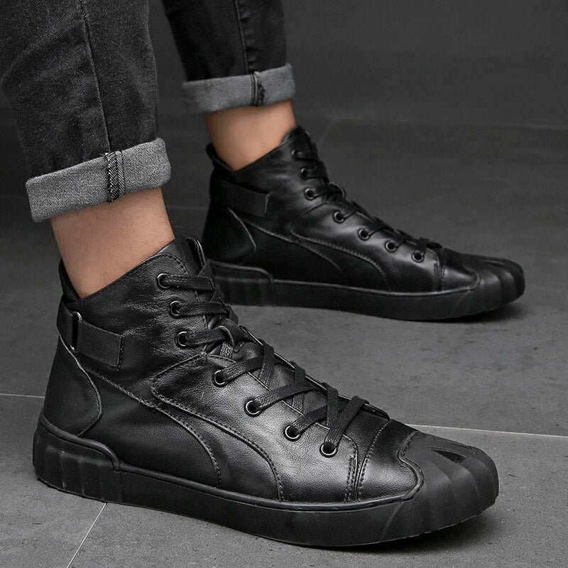 Advbridge Men casual shoes Hip-hop highloafers spring autumn men moccasins shoes genuine leather men's flats shoes Autumn And Winter