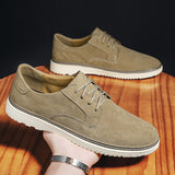 Advbridge Men's Suede Leather Sneakers Fashion Khaki Casual Shoe Male Walking Shoes High Quality Office Oxford Shoes for Men Loafers