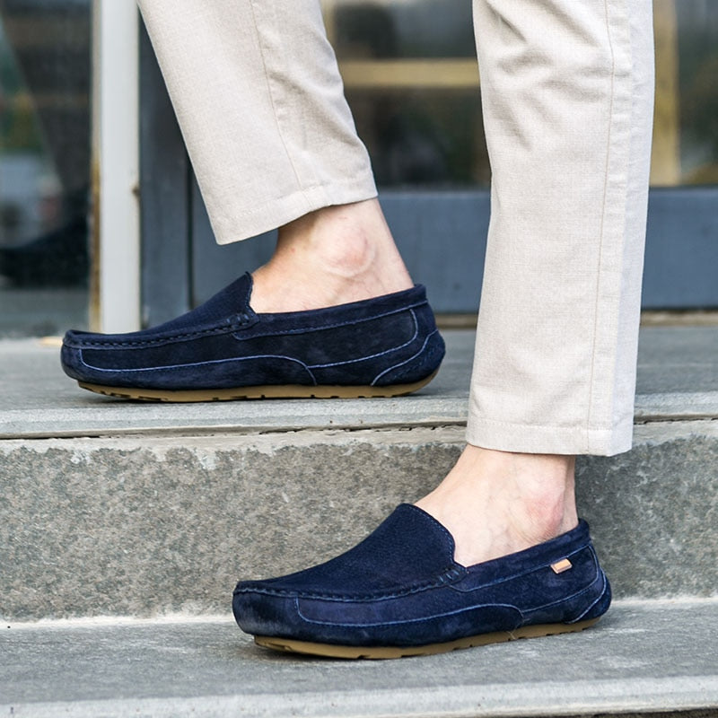 Advbridge Fashion New Suede Leather Men Shoes Casual Comfortable Slip On Loafers Man Moccasins Soft Breathable Casual Summer Men's Shoes