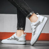 Advbridge Summer New Typical Style Men Casual Shoes Lace Up Mesh  White Board Shoes Shoes Comfortable Low-top Leather Breathable Sneakers