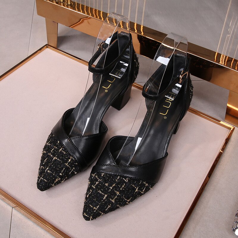 Advbridge New Summer  Sandals Female Chunky-Heel Wild Fashion Surest Tips in Her Big Code 41-43 Obesity Width Sandals