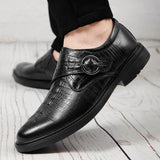 Advbridge 100% Genuine Leather Men Shoes England Business Dress Casual Comfortable Dad Shoes Men Scalp Non-slip Footwear Big Size 47
