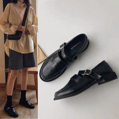 Advbridge Korean Shoes Round Toe Female Footwear British Style Casual Sneaker Oxfords Women's All-Match New Dress Preppy Leather